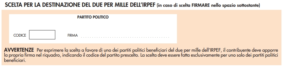 scelta 2 per mille